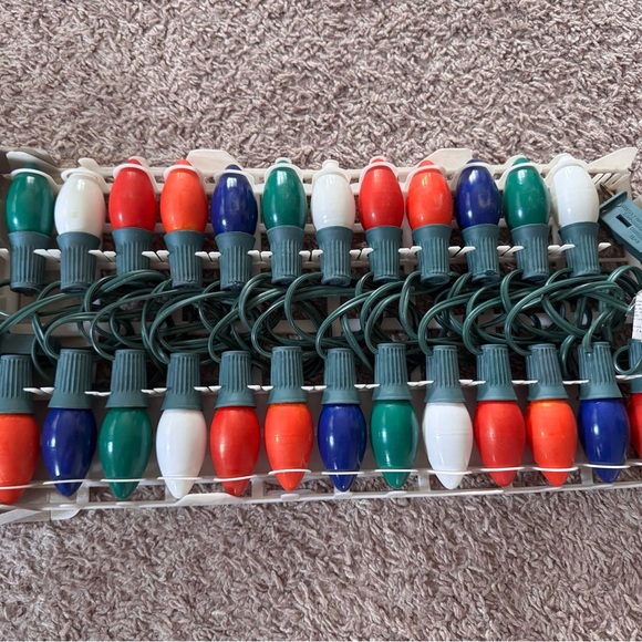 Vintage Santa Trim Outdoor Christmas Light Set 25 Blue C-9 1/4 Bulbs - Picture 3 of 6